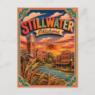 Postal PopCut Estados Stillwater Oklahoma Arte de Papel