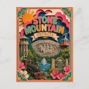 Postal PopCut Estados Stone Mountain Georgia Arte de Pape