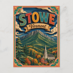 Postal PopCut Estados Stowe Vermont Arte en Papel