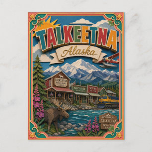 Postal PopCut Estados Talkeetna Alaska Arte de Papel
