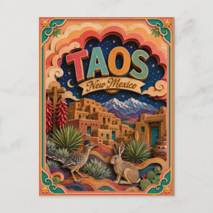 Postal PopCut Estados Taos Nuevo México Arte de Papel