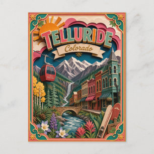 Postal PopCut Estados Telluride Colorado Arte de Papel