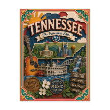 PopCut Estados Tennessee Arte en Papel Colorido 3D