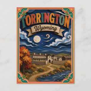 Postal PopCut Estados Torrington Wyoming Arte en Papel
