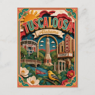 Postal PopCut Estados Tuscaloosa Alabama Arte de Papel