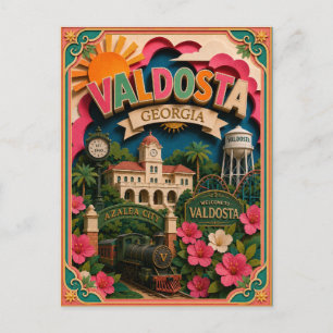 Postal PopCut Estados Valdosta Georgia Arte de Papel