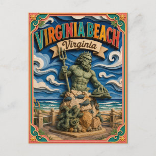 Postal PopCut Estados Virginia Beach Virginia Arte de Pap