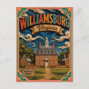 Postal PopCut Estados Williamsburg Virginia Arte de Papel