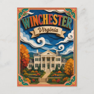 Postal PopCut Estados Winchester Virginia Arte de Papel
