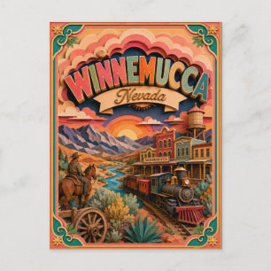 Postal PopCut Estados Winnemucca Nevada Arte de Papel