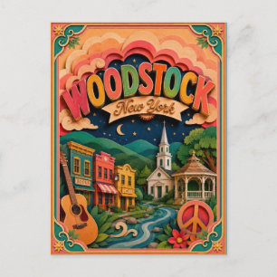Postal PopCut Estados Woodstock Nueva York Arte en Papel