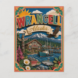 Postal PopCut Estados Wrangell Alaska Arte de Papel