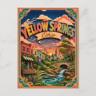 Postal PopCut Estados Yellow Springs Ohio Arte de Papel