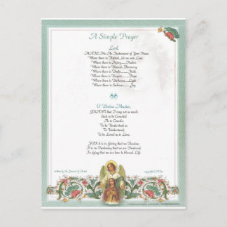Postal pope francis=st. francis simple prayer=angel