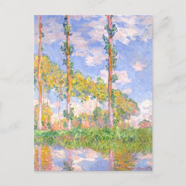 Postal Poplares eólicos de Monet en el paisaje de la époc (Anverso)