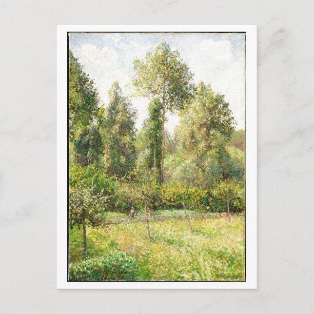 Postal Poplars and Meadow Painting de Pissarro (Anverso)