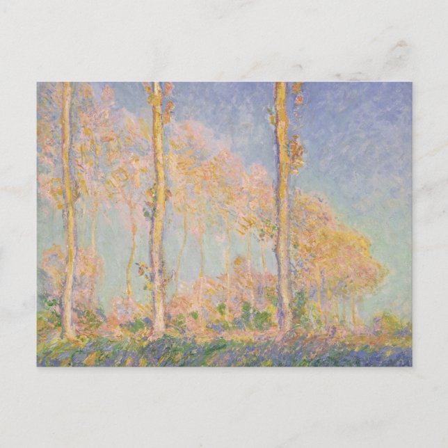 Postal Poplars, impressionist landscape, Claude Monet (Anverso)