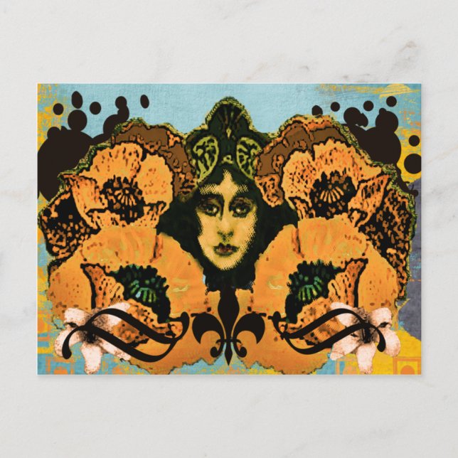Postal Poppies Art Nouveau (Anverso)