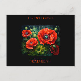 Postal Poppies de Día de Recuerdo. Editable