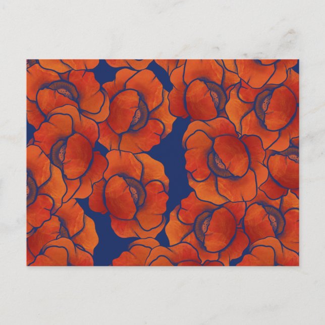Postal Poppies Pattern Art Poppy (Anverso)