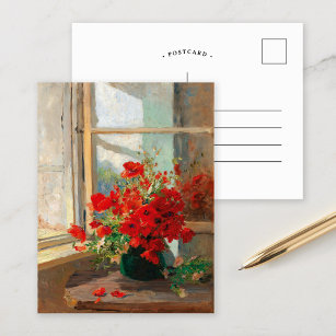 Postal Poppies por la ventana   Olga Wisinger-Florian