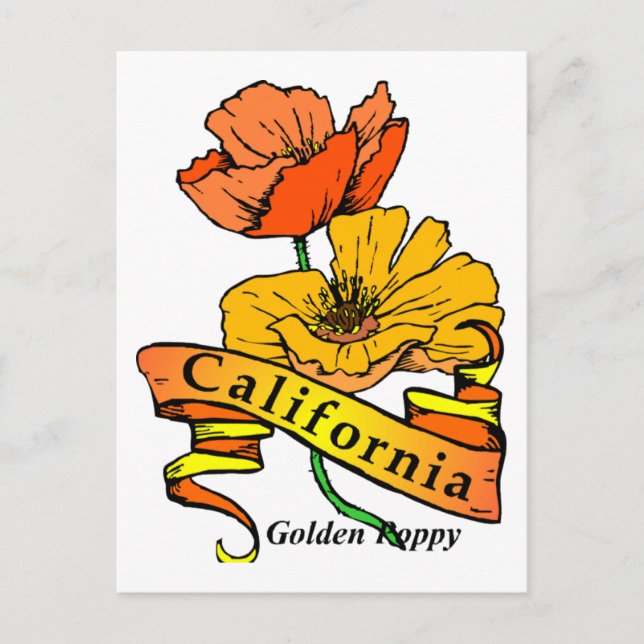 Postal Poppy de California (Anverso)