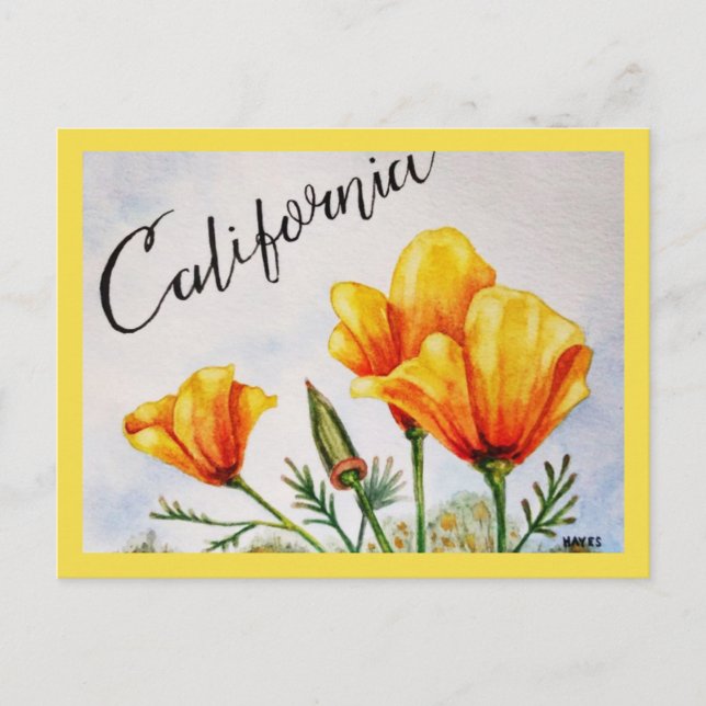 Postal Poppy de California (Anverso)