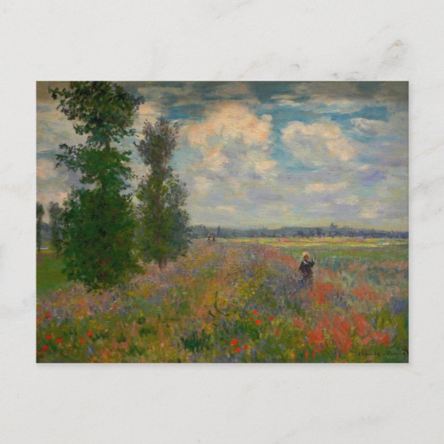 Postal Poppy Fields Claude Monet Bella Artes (Anverso)