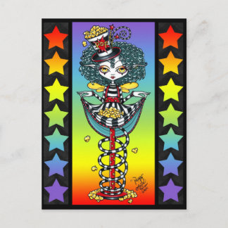 Postal Poppy Popcorn Pixie Stick Rainbow Circus Postcard