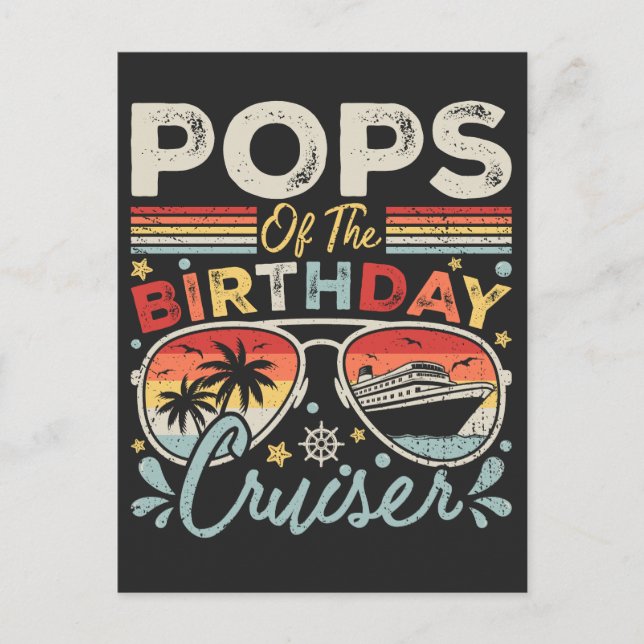 Postal Pops del crucero de cumpleaños Vacaciones (Anverso)