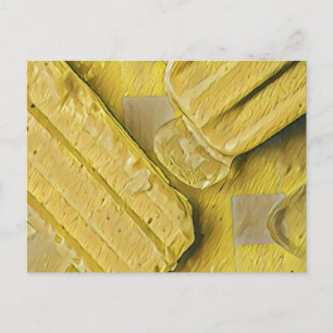 Postal Popsicle de cono de helado amarillo