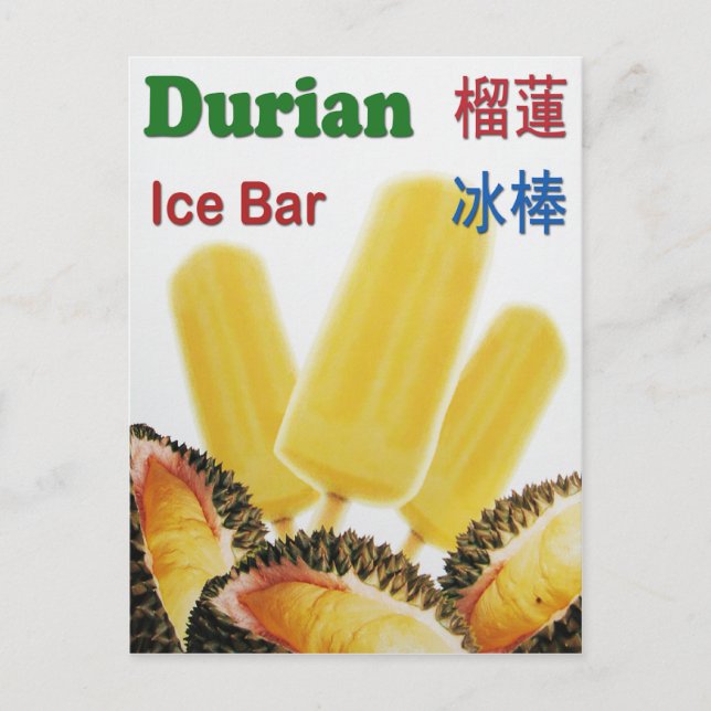 Postal Popsicle de frutas tropicales Durian Ice Bar (Anverso)
