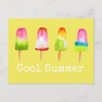Popsicle helado bloque Verano acuarela lindo