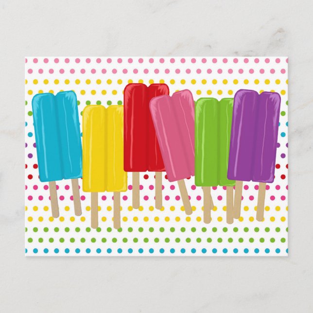 Postal Popsicles y puntos de polka (Anverso)