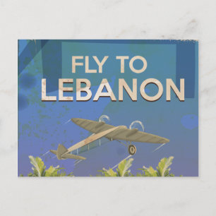Postal Por Air To Lebanon Vintage Travel poster