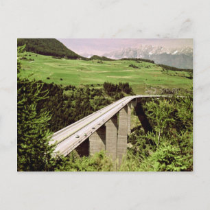 Postal Por autopista en el paso Breener entre Austria y T