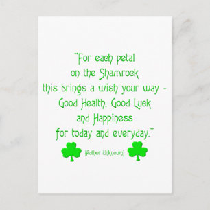 Postal Por cada pétalo en el shamrock...