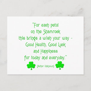 Postal Por cada pétalo en el shamrock...