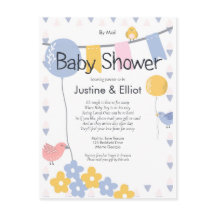 Por correo Globos y Birds Boy Baby Shower