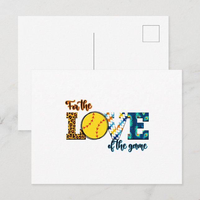 Postal Por El Amor Del Juego Softball Mom Leopard (Anverso / Reverso)