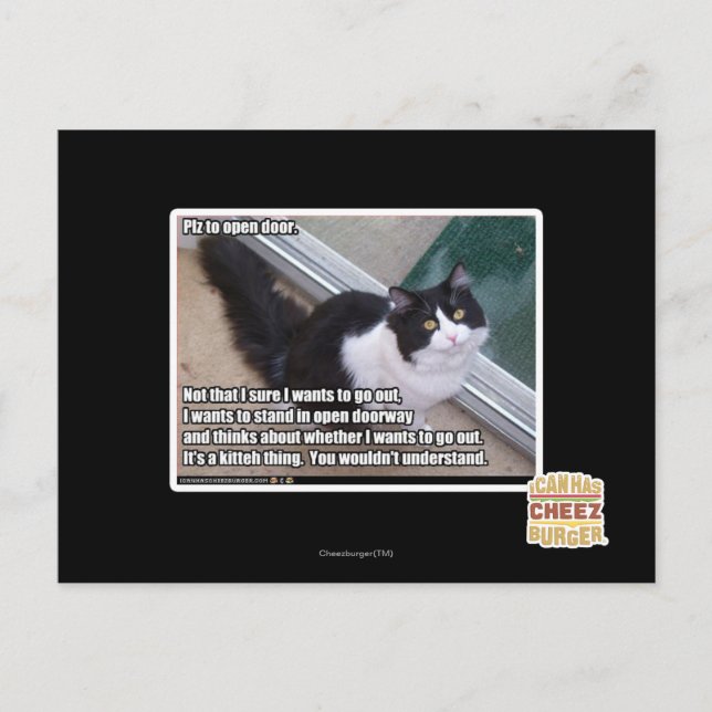 Postal Por favor, abra la puerta (Anverso)