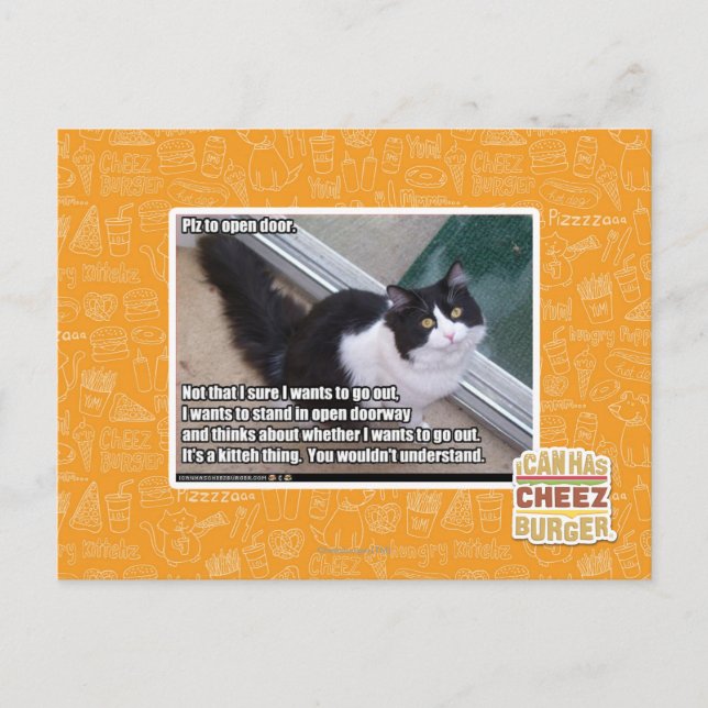 Postal Por favor, abra la puerta (Anverso)