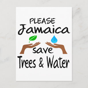 Postal Por favor Jamaica salve árboles y agua