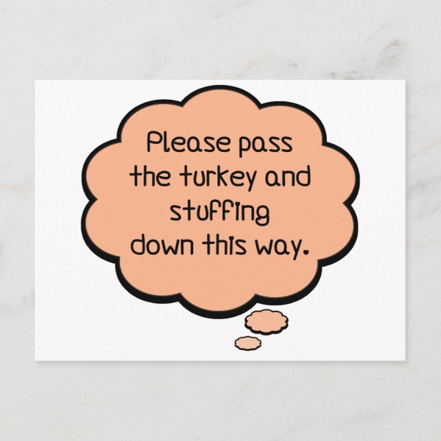 Postal Por favor, pase la Turquía y la llanta (Anverso)