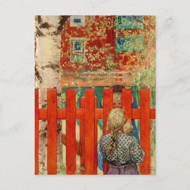 Postal Por la cerca (Anverso)