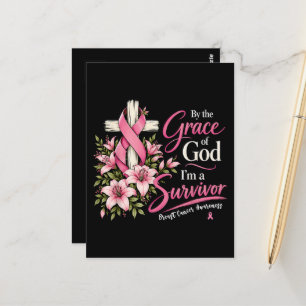 Postal Por la gracia de Dios soy un sobreviviente de cánc