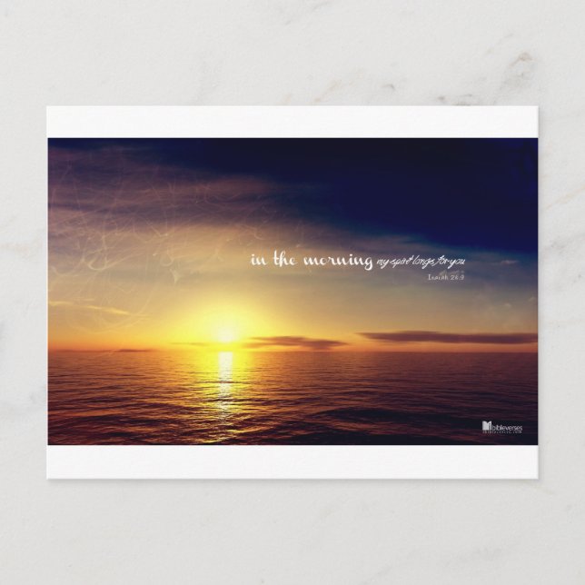 Postal Por la mañana mi alma te anhela (Anverso)