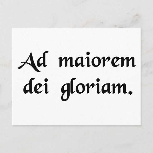 Postal Por la mayor gloria de Dios (Anverso)