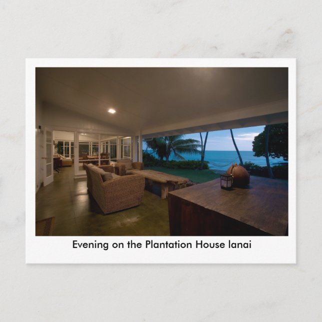 Postal Por la noche en la Plantation House Lanai (Anverso)
