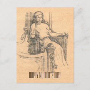 Postal Por la noche en la vieja casa